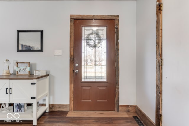 interior space featuring dark wood-type flooring