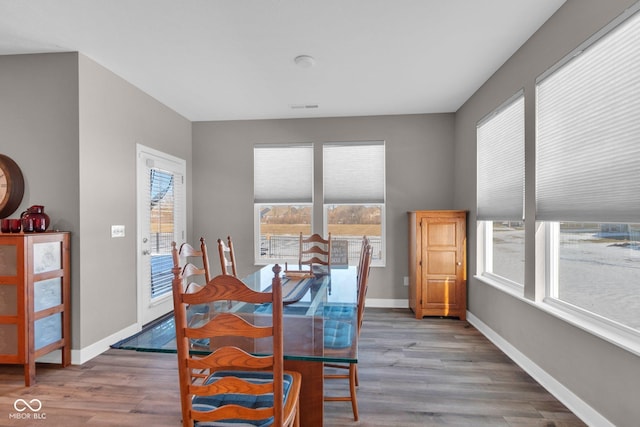 dining area featuring hardwood / wood-style floors