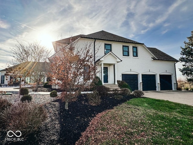 view of front of house with a garage