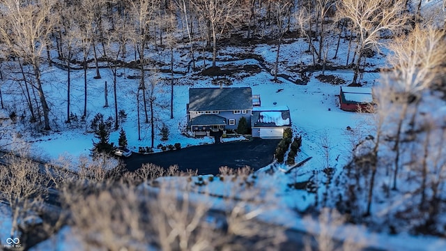 view of snowy aerial view