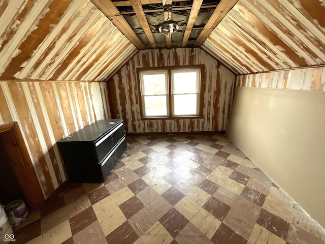 view of unfinished attic