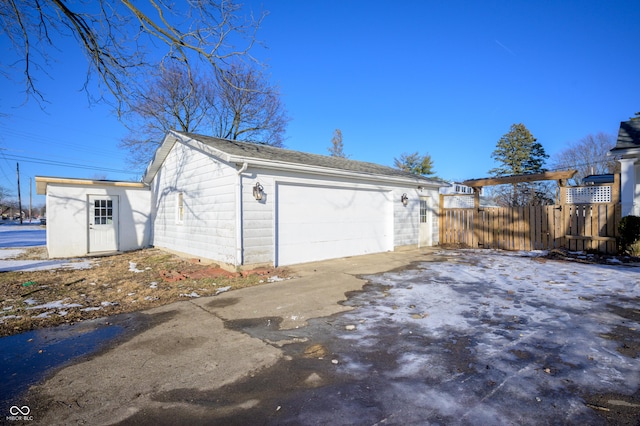 view of garage