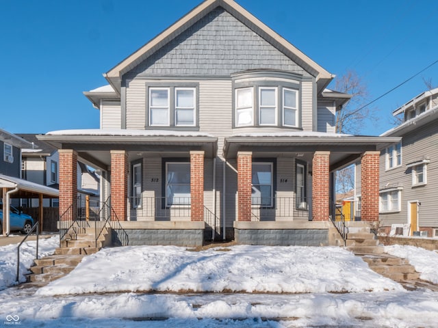 view of front of property with covered porch