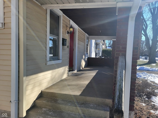 exterior space with covered porch