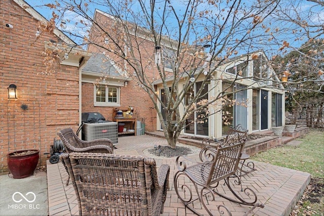 view of patio featuring central AC