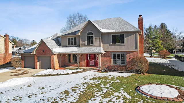 front of property featuring a garage