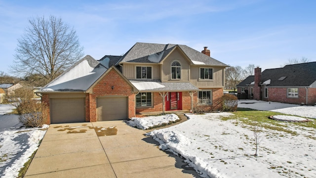 front of property featuring a garage