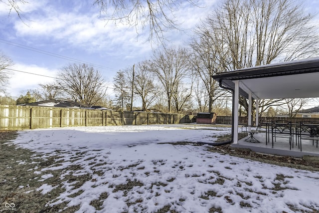 view of snowy yard