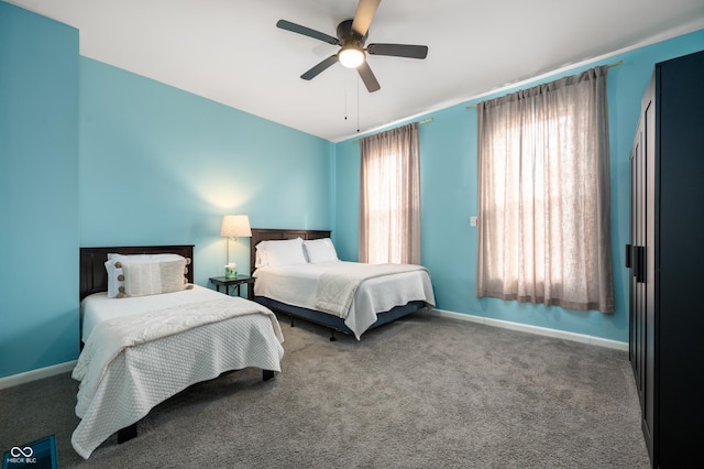 1130 S Senate Ave, Indianapolis, IN 46225 - bedroom featuring ceiling fan and carpet flooring