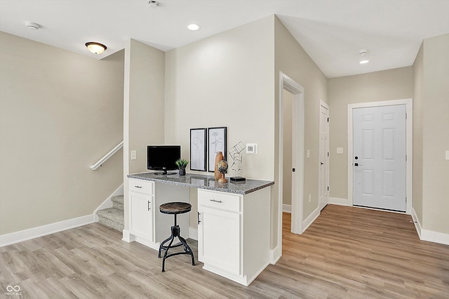 office area featuring light wood-type flooring