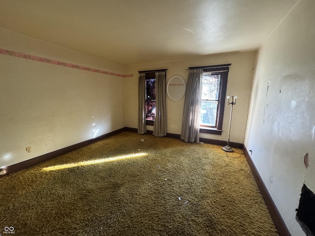 view of carpeted spare room