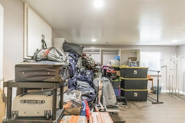 miscellaneous room with hardwood / wood-style flooring