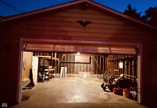 view of garage