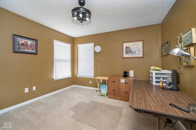 view of carpeted office