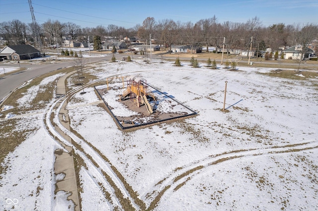 view of snowy aerial view