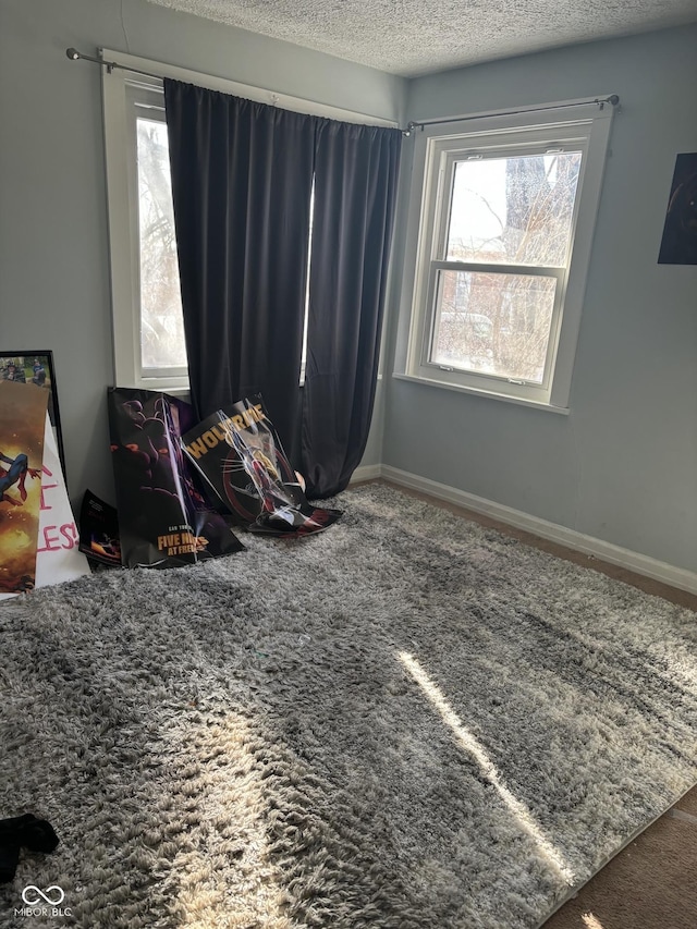 bedroom with a textured ceiling