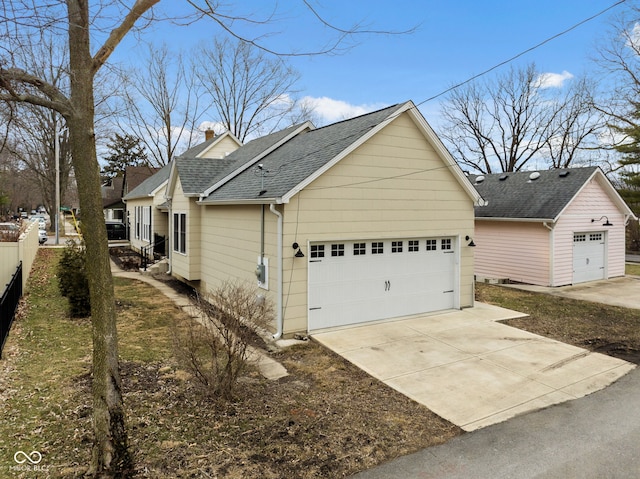 view of property exterior with a garage