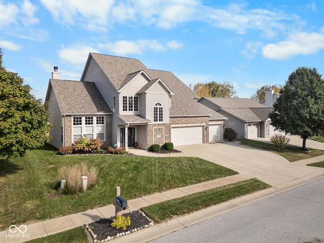 view of front of property featuring a front lawn