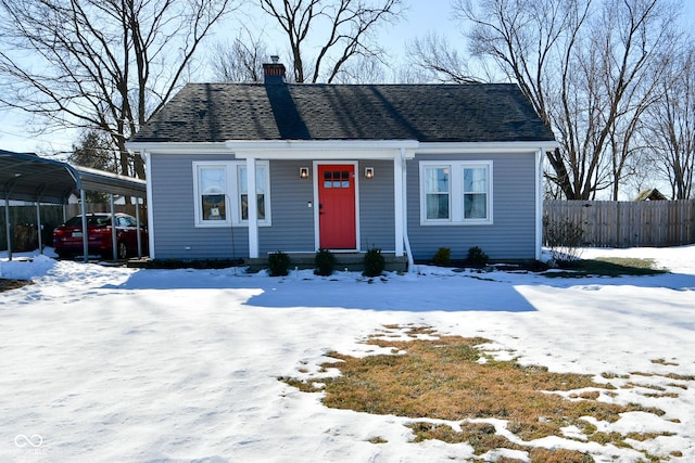 view of front of house featuring a carport