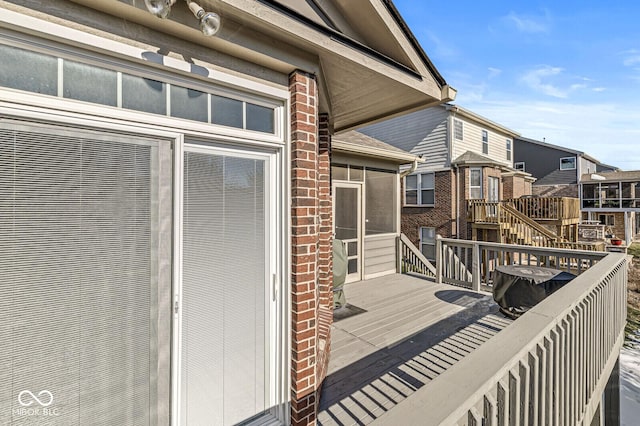 deck featuring a sunroom