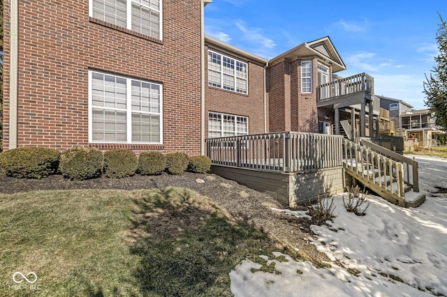 exterior space featuring a yard and a deck