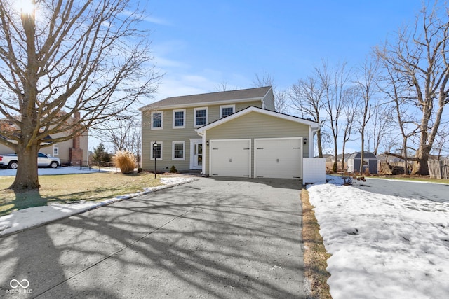 view of property with a garage