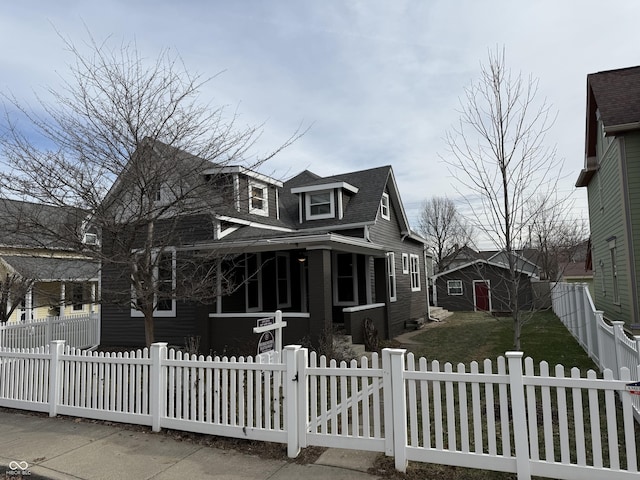 view of front facade featuring covered porch