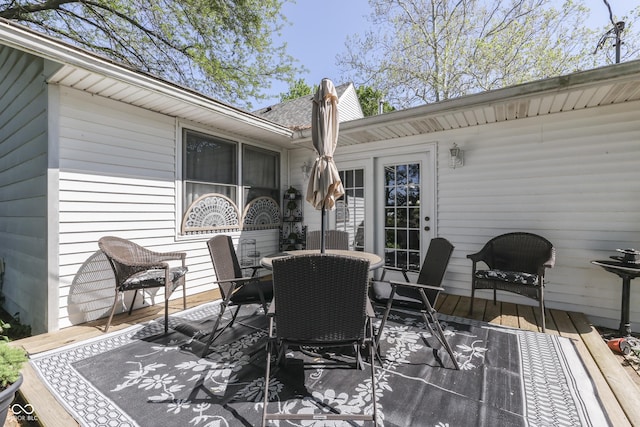 4462 S Morgantown Rd, Greenwood, IN 46143 - wooden deck featuring outdoor dining space