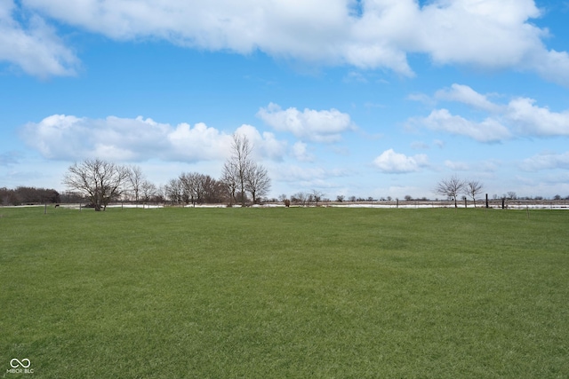 view of yard with a rural view