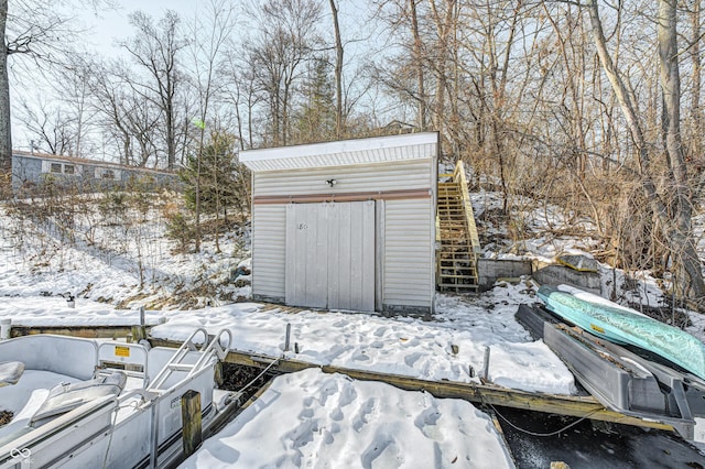 view of snow covered structure