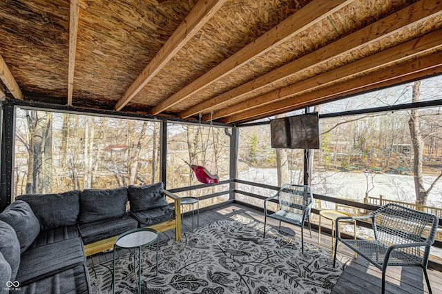 view of unfurnished sunroom