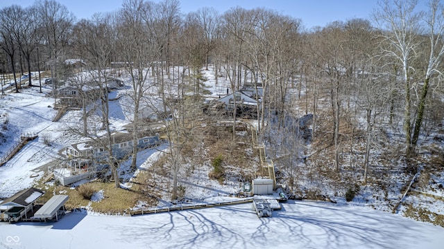 view of snowy aerial view