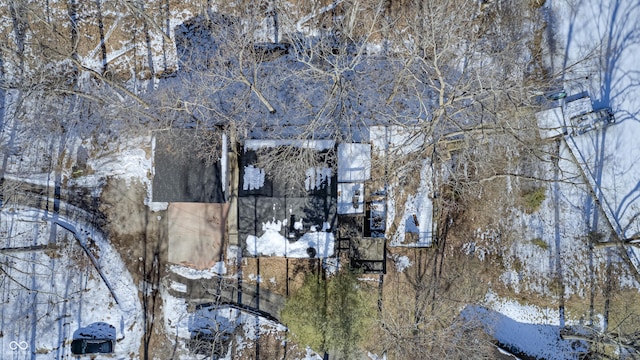 view of snowy aerial view