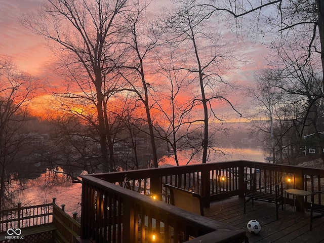 view of deck at dusk