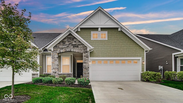 craftsman-style home featuring a garage