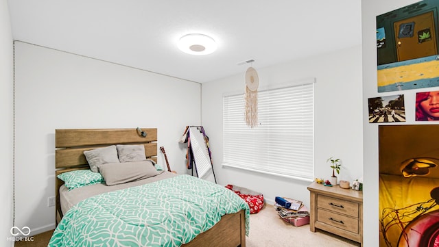 bedroom featuring carpet