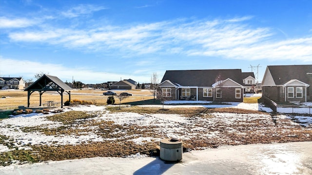 exterior space featuring a gazebo