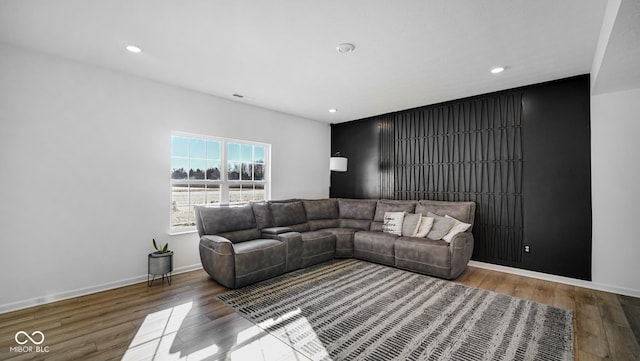 living room featuring wood-type flooring