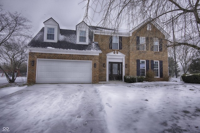 view of front of house with a garage