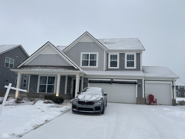 view of front of house with a garage