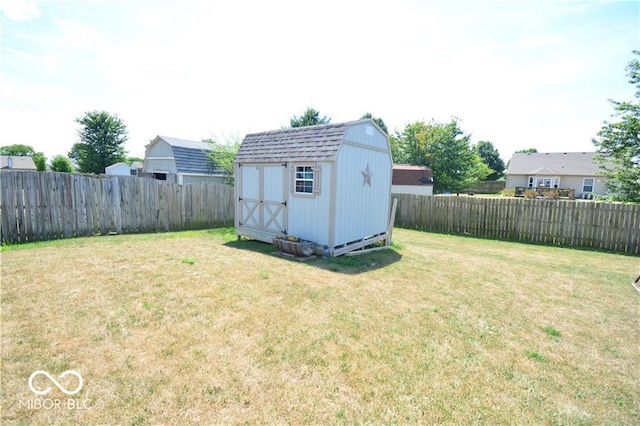 exterior space featuring a shed