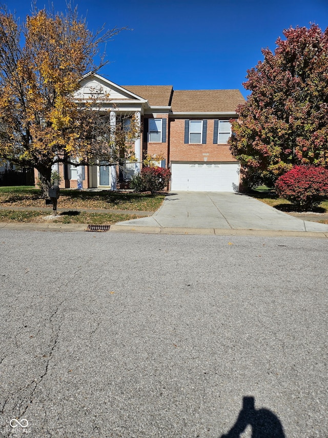 view of front of house with a garage