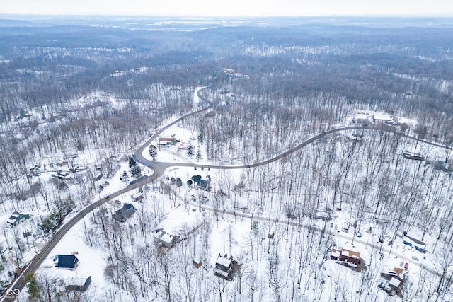 view of snowy aerial view