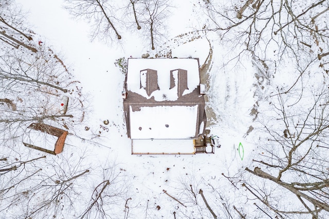 view of snowy aerial view