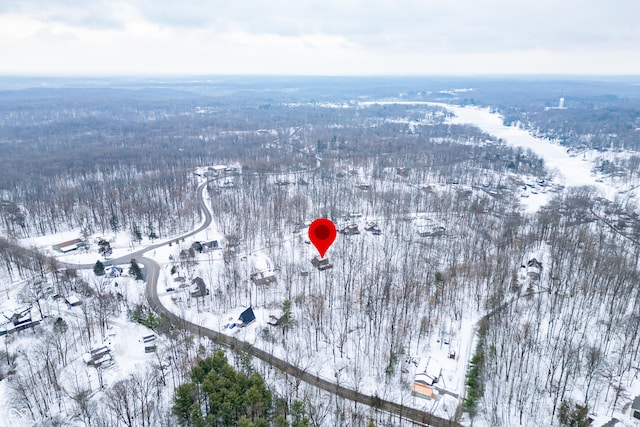 view of snowy aerial view