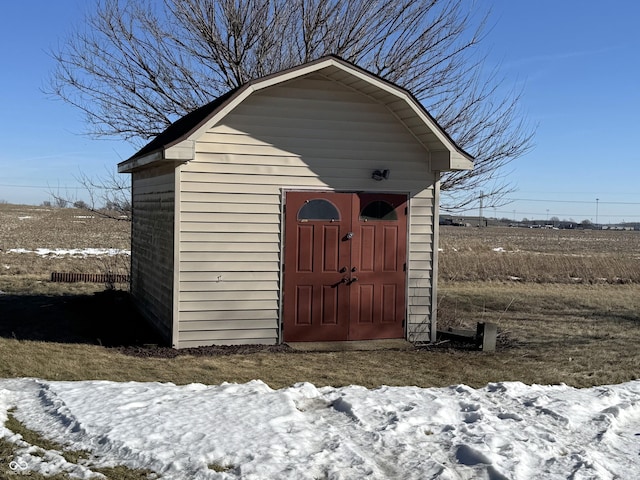 view of snow covered structure