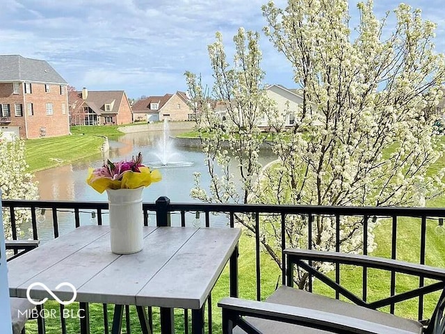 balcony with a water view