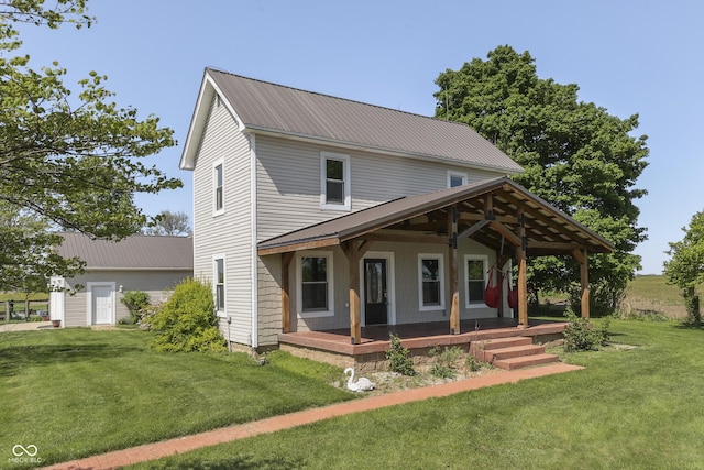 5750 W 300th Rd N, Bargersville, IN 46106 - view of front of house featuring a front yard and metal roof