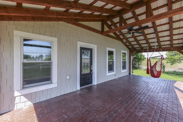 5750 W 300th Rd N, Bargersville, IN 46106 - view of patio with ceiling fan