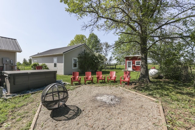 5750 W 300th Rd N, Bargersville, IN 46106 - view of yard with a hot tub and an outbuilding